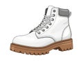 White combat boot with brown sole Royalty Free Stock Photo