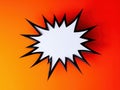 White comic book speech bubble explosion on red orange gradient background Royalty Free Stock Photo