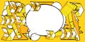 White Comic book speech bubble with yellow Comics abstract arrow Symbols. Royalty Free Stock Photo