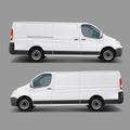 White commercial cargo minivan vector template