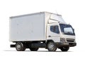 White commercial delivery truck