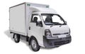 White commercial delivery truck on a ligth background with shadow. (with clipping path)