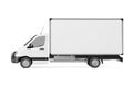 White Commercial Industrial Cargo Delivery Van Truck. 3d Rendering