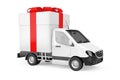 White Commercial Industrial Cargo Delivery Van Truck Loaded with Royalty Free Stock Photo