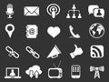 White communication icons set