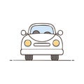 White Compact Car Front View Isolated Vector Illustration Clean Design Royalty Free Stock Photo