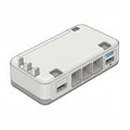 White Compact Computer Case with Multiple Ports Royalty Free Stock Photo