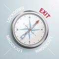 Compass Exit Lockdown Royalty Free Stock Photo