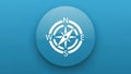 White compass rose icon with NSEW directions on a blue gradient background navigation Royalty Free Stock Photo