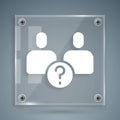 White Complicated relationship icon isolated on grey background. Bad communication. Colleague complicated relationship