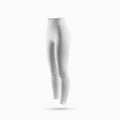 White compression leggings mockup with long waist, 3D rendering, isolated on background, front, side