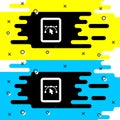 White Computer display with vector design program icon isolated on isolated on black background. Photo editor software Royalty Free Stock Photo