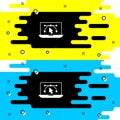 White Computer display with vector design program icon isolated on isolated on black background. Photo editor software Royalty Free Stock Photo