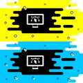 White Computer display with vector design program icon isolated on isolated on black background. Photo editor software Royalty Free Stock Photo
