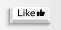 White computer Like key on white background. Royalty Free Stock Photo
