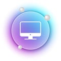 White Computer monitor screen icon isolated on white background. Electronic device. Front view. Blue and purple gradient Royalty Free Stock Photo