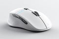 A white computer mouse with a blue button on the bottom Royalty Free Stock Photo