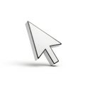 White Computer Mouse Cursor Arrow on White Background with Shadow pointer Royalty Free Stock Photo