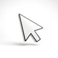 White Computer Mouse Cursor Arrow Pointer Isolated on White Background with Shadow image Royalty Free Stock Photo