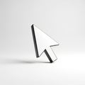 White Computer Mouse Cursor Arrow on White Background with Shadow pointer Royalty Free Stock Photo