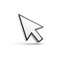 White Computer Mouse Cursor Arrow with Black Outline on White Background pointer Royalty Free Stock Photo