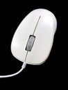 White computer mouse isolated on black background Royalty Free Stock Photo