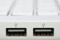 White computer usb ports Royalty Free Stock Photo