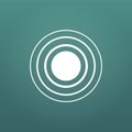 White concentric rings. Epicenter theme. Simple flat illustration isolated on modern background.