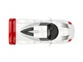White concept super car with red decals - top view