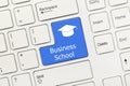 White conceptual keyboard - Business School blue key