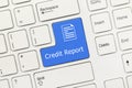 White conceptual keyboard - Credit Report blue key