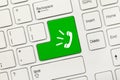 White Conceptual Keyboard - Green Key With Phone Call Symbol