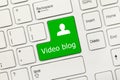 White conceptual keyboard - Video blog green key