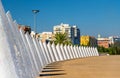 White cones of trencadis in Valencia, Spain