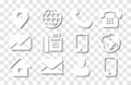 White Contact Info Icon Set with Shadows for Location Pin, Phone, Fax, Cellphone, Person and Email Icons Royalty Free Stock Photo