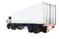 White Container Truck Isolated Background Use For Industry Land