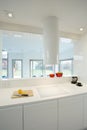 White contemporary kitchen interior Royalty Free Stock Photo