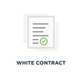 white contract document like treaty icon, symbol of announcement card or request to summary concept cartoon smart trend modern