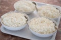 White Cooked Rice being served at a resturant Royalty Free Stock Photo