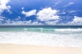 White coral sand and azure indian ocean. Royalty Free Stock Photo