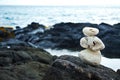 White coral Zen rocks on Hawaiian coast Royalty Free Stock Photo