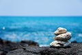 White coral Zen rocks on Hawaiian coast Royalty Free Stock Photo