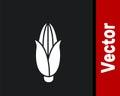 White Corn icon isolated on black background. Vector Illustration Royalty Free Stock Photo