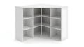 White corner shelving unit with six open compartments for storage isolated on white background Royalty Free Stock Photo