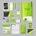 White corporate identity template with origami elements. Royalty Free Stock Photo