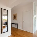 White corridor with wooden floor Royalty Free Stock Photo
