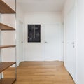 White corridor with wooden floor Royalty Free Stock Photo