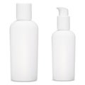 White cosmetic bottle mockup. White vector blank Royalty Free Stock Photo