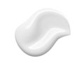 White cosmetic cream lotion swipe isolated on white background. Makeup foundation swatch smear smudge