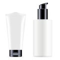 White cosmetic cream tube Pump bottle vector blank Royalty Free Stock Photo